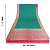 Sanskriti Vintage Heavy Green Sarees Pure Satin Silk Woven Brocade Sari Sustainable Fabric