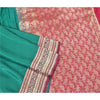 Sanskriti Vintage Heavy Green Sarees Pure Satin Silk Woven Brocade Sari Sustainable Fabric