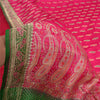 Sanskriti Vintage Pink Heavy Sarees Pure Satin Silk Woven Brocade Sari Sustainable Fabric