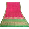 Sanskriti Vintage Pink Heavy Sarees Pure Satin Silk Woven Brocade Sari Sustainable Fabric