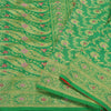 Sanskriti Vintage Green/Red Sarees Pure Satin Silk Woven Brocade Sari Sustainable Fabric