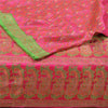Sanskriti Vintage Pink Heavy Sarees Pure Satin Silk Woven Brocade Sari Sustainable Fabric