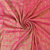 Sanskriti Vintage Pink Heavy Sarees Pure Satin Silk Woven Brocade Sari Sustainable Fabric