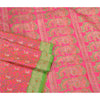 Sanskriti Vintage Pink Heavy Sarees Pure Satin Silk Woven Brocade Sari Sustainable Fabric