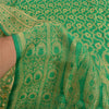 Sanskriti Vintage Green Heavy Party Sarees Blend Silk Woven Brocade Sari Sustainable Fabric