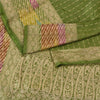 Sanskriti Vintage Green Heavy Sarees Pure Satin Silk Woven Brocade Sari Sustainable Fabric