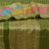 Sanskriti Vintage Green Heavy Sarees Pure Satin Silk Woven Brocade Sari Sustainable Fabric