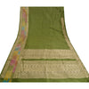 Sanskriti Vintage Green Heavy Sarees Pure Satin Silk Woven Brocade Sari Sustainable Fabric
