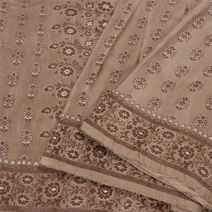 Sanskriti Vintage Pink Indian Heavy Sarees Pure Satin Silk Woven Sari Sustainable Fabric