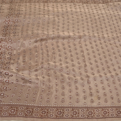 Sanskriti Vintage Pink Indian Heavy Sarees Pure Satin Silk Woven Sari Sustainable Fabric