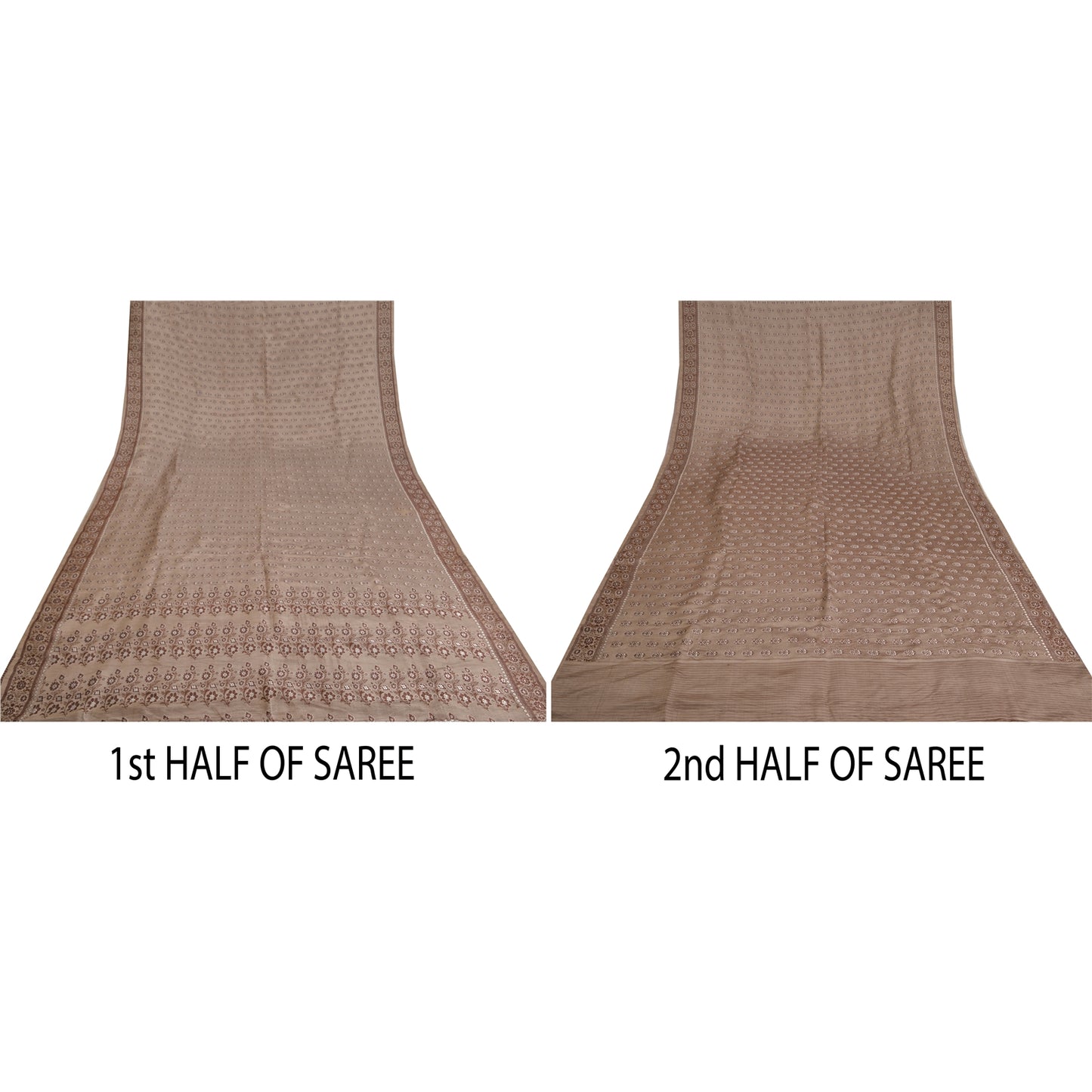 Sanskriti Vintage Pink Indian Heavy Sarees Pure Satin Silk Woven Sari Sustainable Fabric