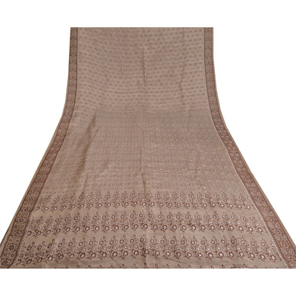 Sanskriti Vintage Pink Indian Heavy Sarees Pure Satin Silk Woven Sari Sustainable Fabric