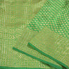 Sanskriti Vintage Green Heavy Indian Sarees Blend Silk Woven Sari 5 YD Sustainable Fabric