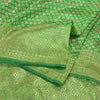 Sanskriti Vintage Green Heavy Indian Sarees Blend Silk Woven Sari 5 YD Sustainable Fabric