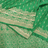 Sanskriti Vintage Green Heavy Sarees Pure Satin Silk Woven Brocade Sari Sustainable Fabric
