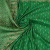 Sanskriti Vintage Green Heavy Sarees Pure Satin Silk Woven Brocade Sari Sustainable Fabric