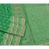 Sanskriti Vintage Green Heavy Sarees Pure Satin Silk Woven Brocade Sari Sustainable Fabric