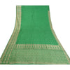Sanskriti Vintage Green Heavy Sarees Pure Satin Silk Woven Brocade Sari Sustainable Fabric