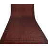Sanskriti Vintage Dark Red Sarees Pure Satin Woven Brocade/Banarasi Sari Sustainable Fabric