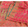 Sanskriti Vintage Hot Pink Sarees 100% Pure Silk Banarasi Brocade Hand Woven Premium Sari 5 YD Sustainable Fabric