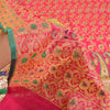 Sanskriti Vintage Hot Pink Sarees 100% Pure Silk Banarasi Brocade Hand Woven Premium Sari 5 YD Sustainable Fabric