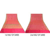 Sanskriti Vintage Hot Pink Sarees 100% Pure Silk Banarasi Brocade Hand Woven Premium Sari 5 YD Sustainable Fabric
