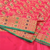 Sanskriti Vintage Hot Pink Sarees 100% Pure Silk Banarasi Brocade Hand Woven Premium Sari 5 YD Sustainable Fabric