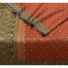 Sanskriti Vintage Black/Orange Sarees Pure Satin Silk Brocade Banarasi Woven Special Sari Sustainable Fabric