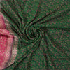 Sanskriti Vintage Pink/Green Sarees Pure Silk Woven Brocade/Banarasi Sari Sustainable Fabric