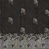Sanskriti Vintage Black Sarees Pure Silk Woven Brocade/Banarasi Sari Sustainable Fabric