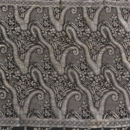 Sanskriti Vintage Black Sarees Pure Silk Woven Brocade/Banarasi Sari Sustainable Fabric