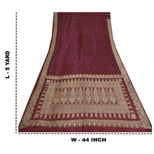 Load image into Gallery viewer, Sanskriti Vintage Dark Red Sarees Pure Satin Woven  Brocade/Banarasi Sari Fabric

