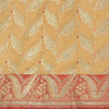 Sanskriti Vintage Peach/Pink Sarees Pure Satin Silk Brocade/Banarasi Sari Sustainable Fabric