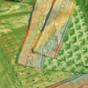 Sanskriti Vintage Green Sarees Pure Silk Woven Brocade/Banarasi Zari Sari Sustainable Fabric