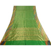Sanskriti Vintage Green Sarees Pure Silk Woven Brocade/Banarasi Zari Sari Sustainable Fabric