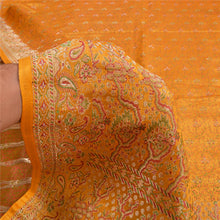 Load image into Gallery viewer, Sanskriti Vintage Yellow Sarees Pure Satin Woven Brocade/Banarasi Sari Fabric
