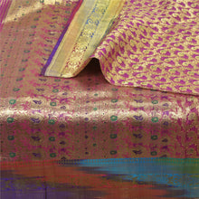 Load image into Gallery viewer, Sanskriti Vintage Pink Sarees Pure Silk Woven Brocade/Banarasi Zari Sari Fabric
