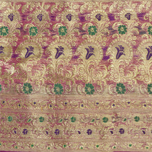 Load image into Gallery viewer, Sanskriti Vintage Pink Sarees Pure Silk Woven Brocade/Banarasi Zari Sari Fabric
