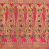 Sanskriti Vintage Pink Sarees Pure Silk Woven Brocade/Banarasi Zari Sari Sustainable Fabric