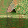 Sanskriti Vintage Green Sarees Pure Silk Woven Brocade/Banarasi Zari Sari Sustainable Fabric