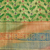 Sanskriti Vintage Green Sarees Pure Silk Woven Brocade/Banarasi Zari Sari Sustainable Fabric