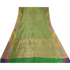 Sanskriti Vintage Green Sarees Pure Silk Woven Brocade/Banarasi Zari Sari Sustainable Fabric