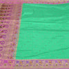 Sanskriti Vintage Lavender/Green Sarees Pure Satin Woven Baluchari Sari Sustainable Fabric
