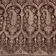 Load image into Gallery viewer, Sanskriti Vintage Brown Sarees Pure Satin Silk Brocade/Banarasi Sari Fabric
