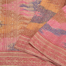 Load image into Gallery viewer, Sanskriti Vintage Multicolor Sarees Pure Satin Silk Brocade/Banarasi Sari Fabric
