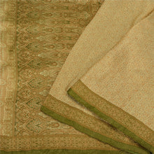 Load image into Gallery viewer, Sanskriti Vintage Green Sarees 100% Pure Satin Silk Woven Tanchoi Sari Fabric
