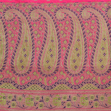 Load image into Gallery viewer, Sanskriti Vintage Hot Pink Sarees Pure Satin Silk Brocade/Banarasi Sari Fabric

