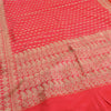 Sanskriti Vintage Hot Pink Sarees Pure Satin Silk Brocade/Banarasi Sari Sustainable Fabric