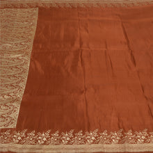Load image into Gallery viewer, Sanskriti Vintage Bronze Sarees Pure Satin Woven Brocade/Banarasi Sari Fabric
