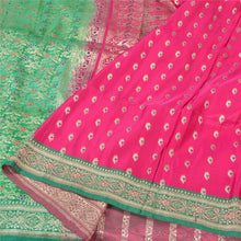 Load image into Gallery viewer, Sanskriti Vintage Magenta/Green Sarees Pure Satin Brocade/Banarasi Sari Fabric
